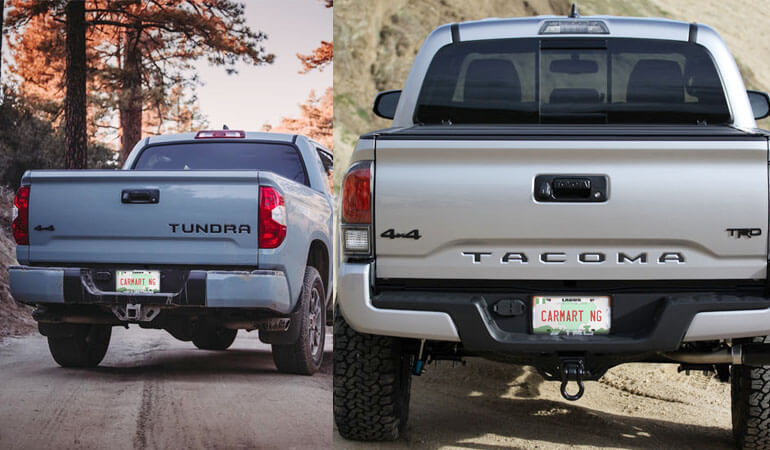 Toyota Tundra vs Toyota Tacoma back view