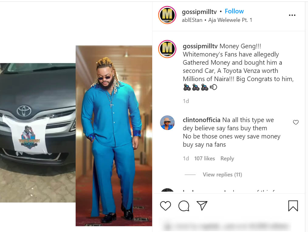 Whitemoney Receives Toyota Venza From Fans