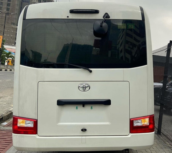Toyota Coaster Bus VIP Armored back view