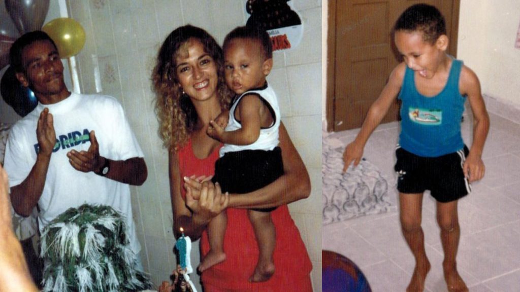 Neymar with mother - Neymar childhood picture