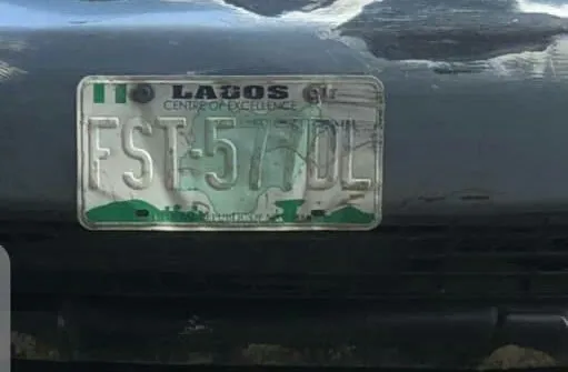Faded Nigerian Vehicle Plate Number