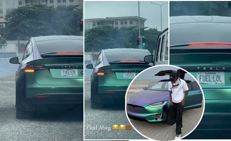 "My Cars is trending" owner of Tesla Car with FUEL LOL plate number speaks