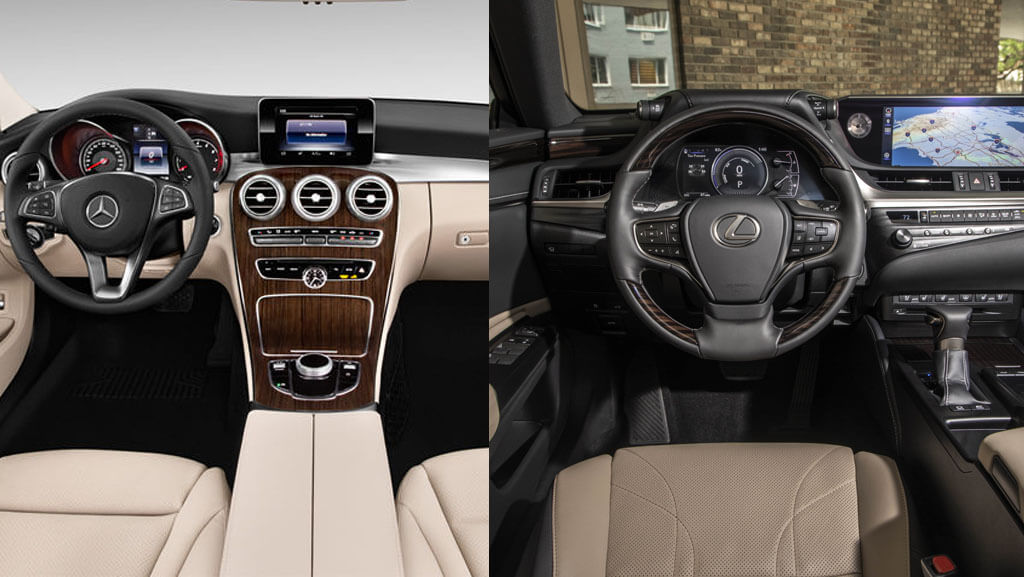 2018 Mercedes-Benz C-Class vs. 2019 Lexus ES interior