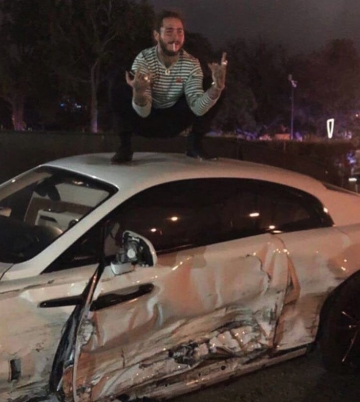 Post Malone's Crashed Rolls Royce Wraith