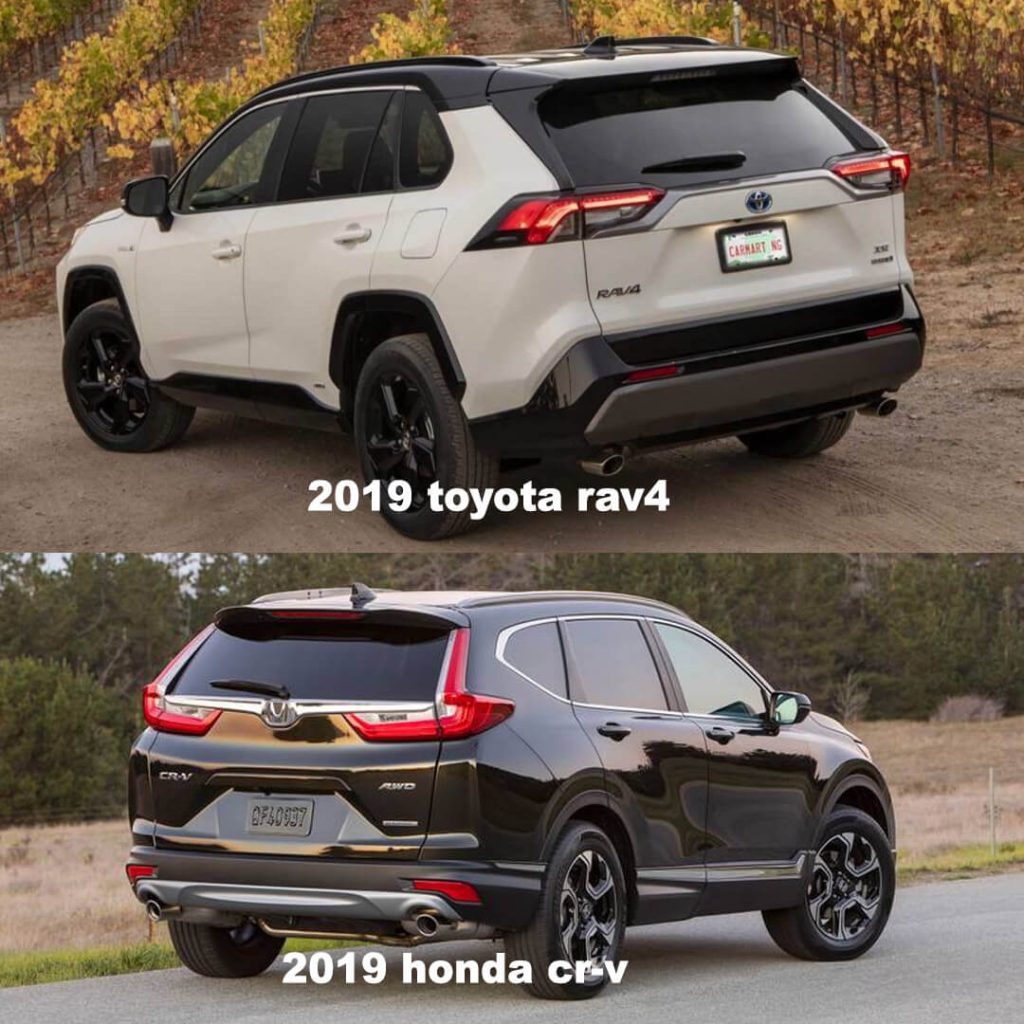 2019 Toyota RAV4 vs. 2019 Honda CR-V back view