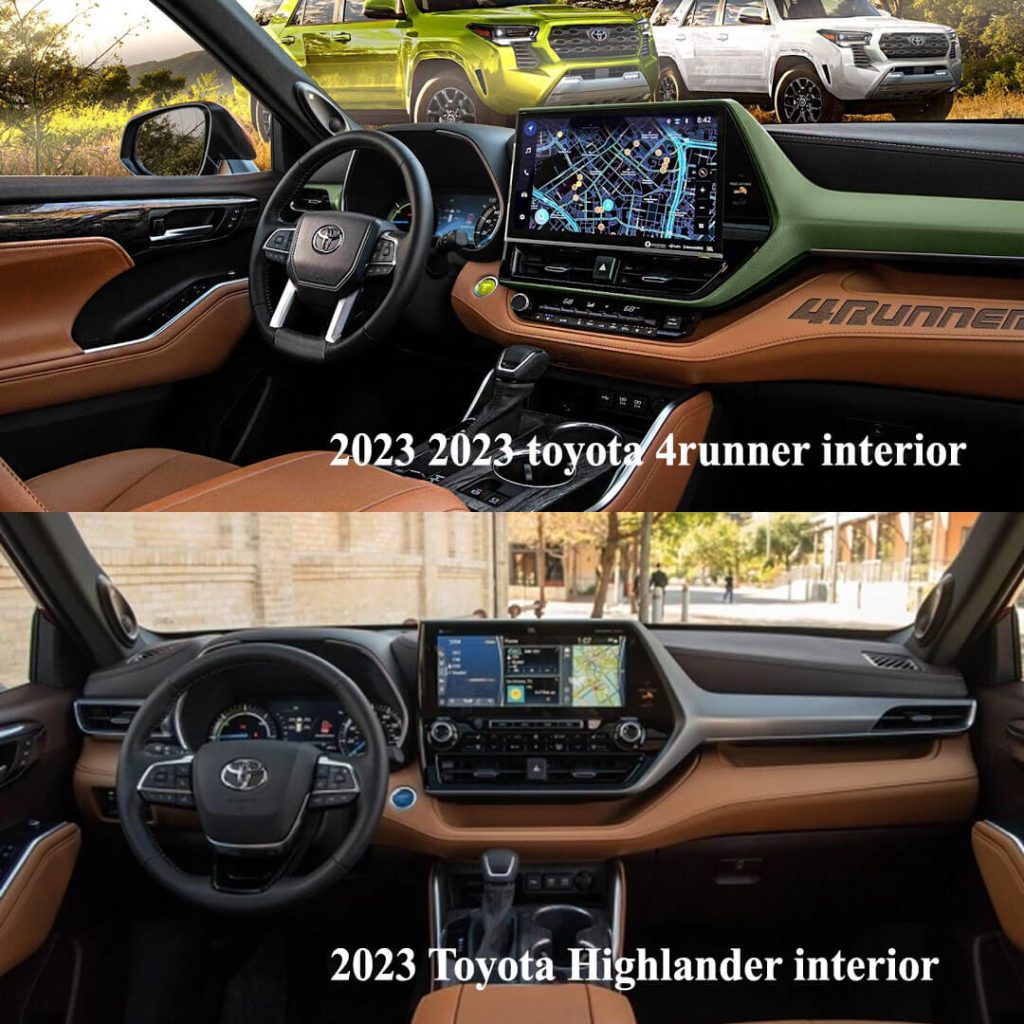 2023 toyota highlander and 2023 toyota 4runner Interior