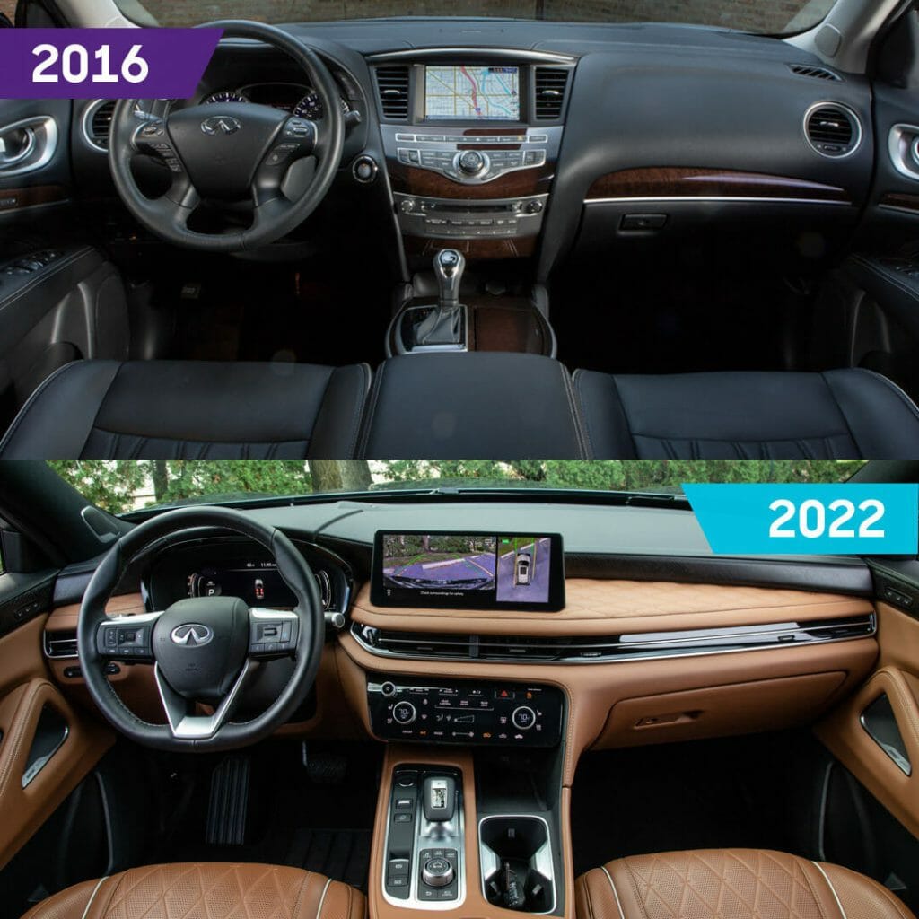2022 Infiniti QX60 Vs. 2016 Infiniti QX60 interior