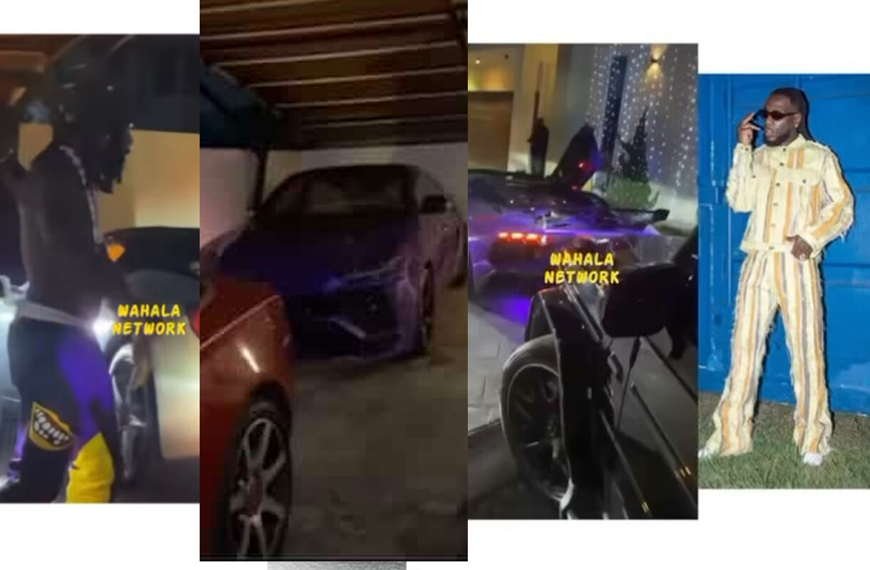Burna Boy shows all his expensive cars in his mansion, Odogwu isn’t just a nickname
