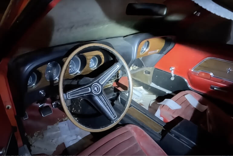 Interior of 40 Years Ford Mustang