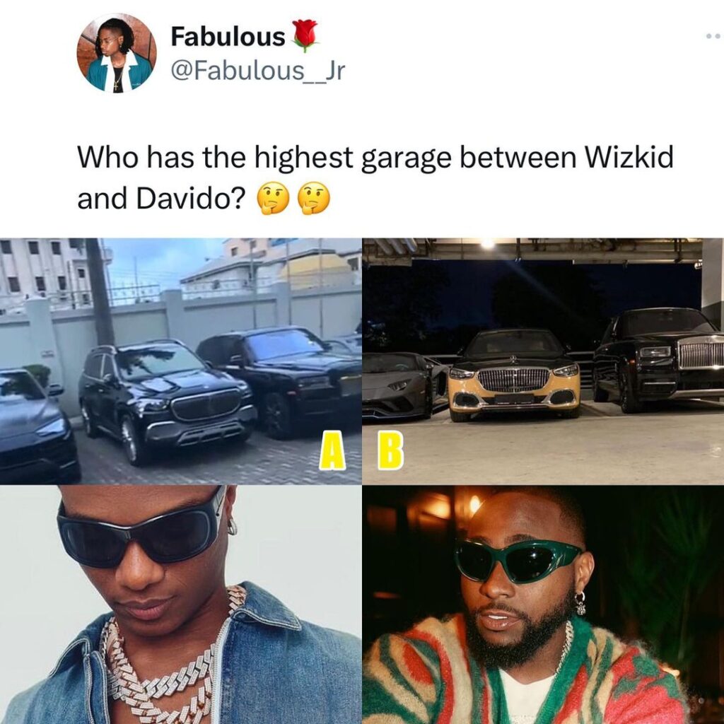 Wizkid & Davido's car collection