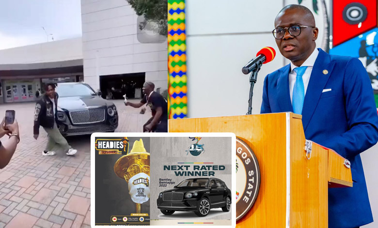 BNXN wins ‘Next Rated Artiste’, begs Gov Sanwo-Olu to pay for the shipping of his 2022 Bentley Bentayga