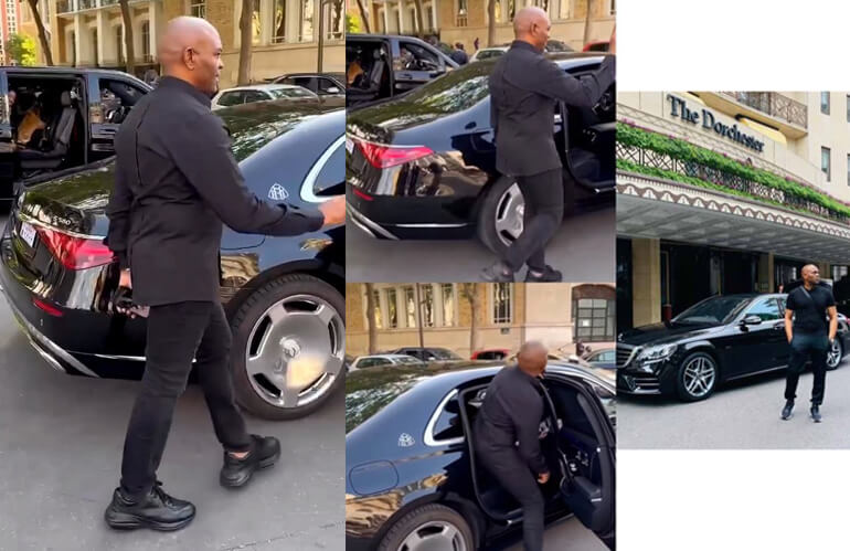 Billionaire UBA Boss, Tony Elumelu, Seen Strolling Into His Mercedes Maybach S-Class Worth Over N250 Million in United Kingdom