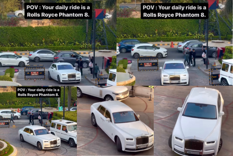 A picture showing a white Roll-Royce Phantom 8