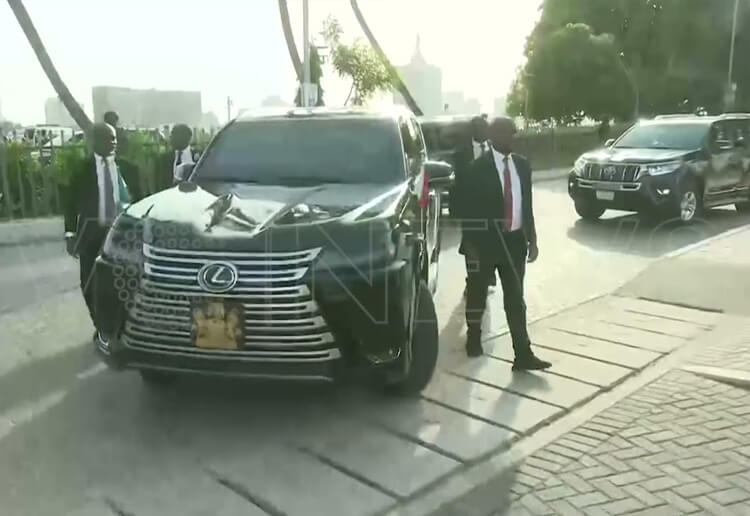 President Tinubu Arrived Lagos For Christmas in a Presidential Jet, Armoured 2023 Lexus LX600