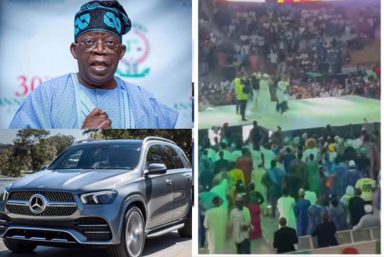 An image showing a car that was gifted to a man at the Tinubu pre-inaugration concert.