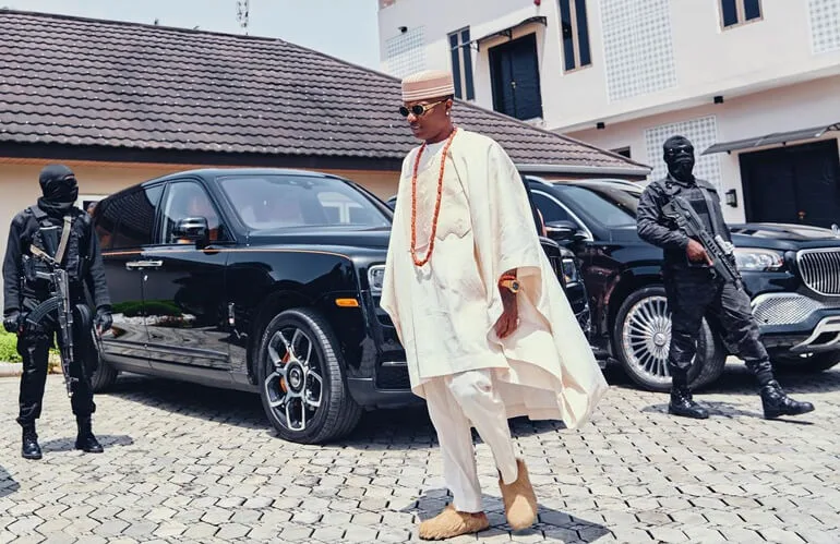 Wizkid shows off his Expensive cars at his mom's funeral