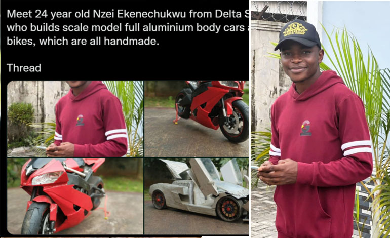 How 24-year-old Nigerian built Power bike and Sports cars with aluminium, seeks support