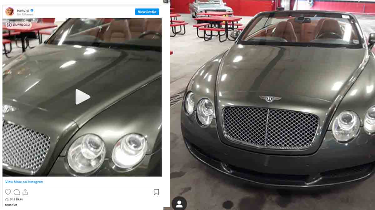 Tonto Dikeh Bentley Continental GT