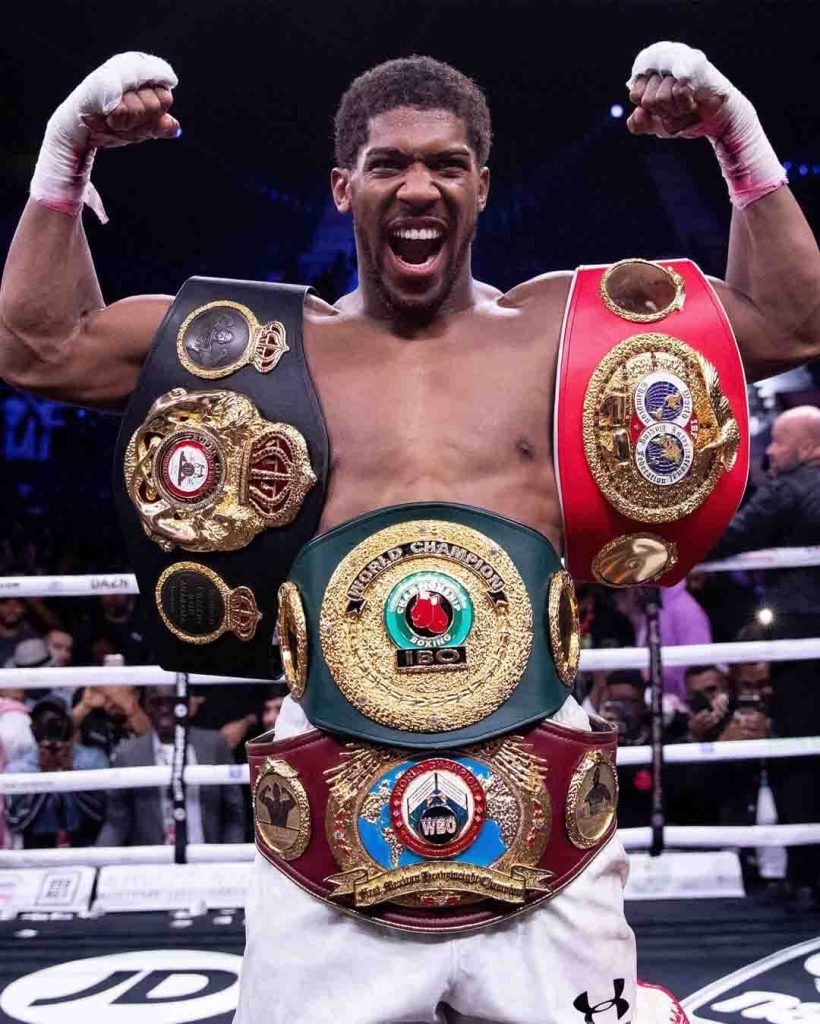 Anthony Joshua  and belts