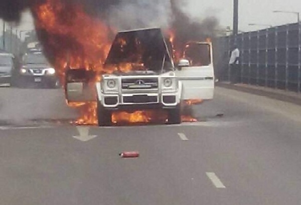 Fayose’s G-Wagon that caught fire in 2017