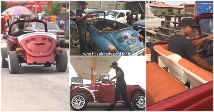 Nigerian man converts tortoise car into a luxury ride