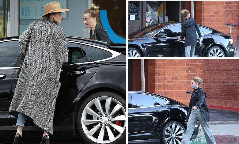 AMBER HEARD TESLA MODEL S