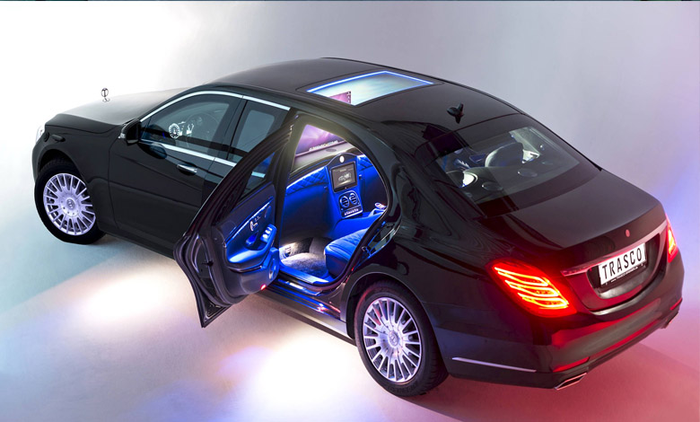 bulletproof Mercedes Benz S-Class back view