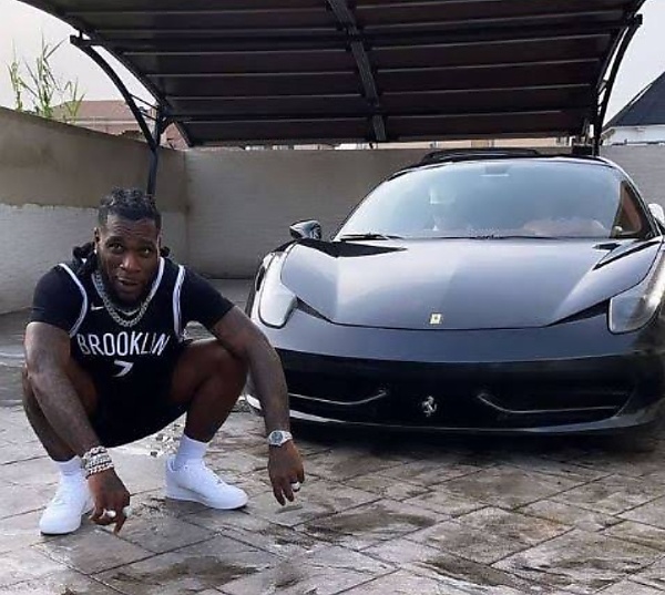 burna boy ferrari before crash