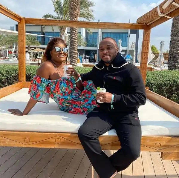 Chizzy and her husband during their honeymoon