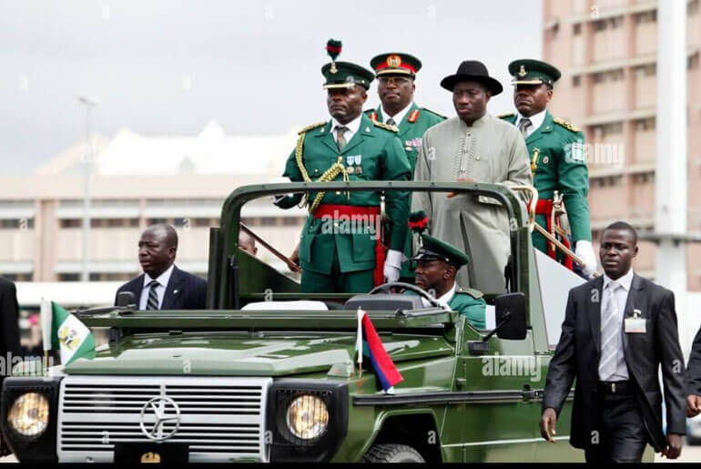 Goodluck Jonathan at eagle square abuja