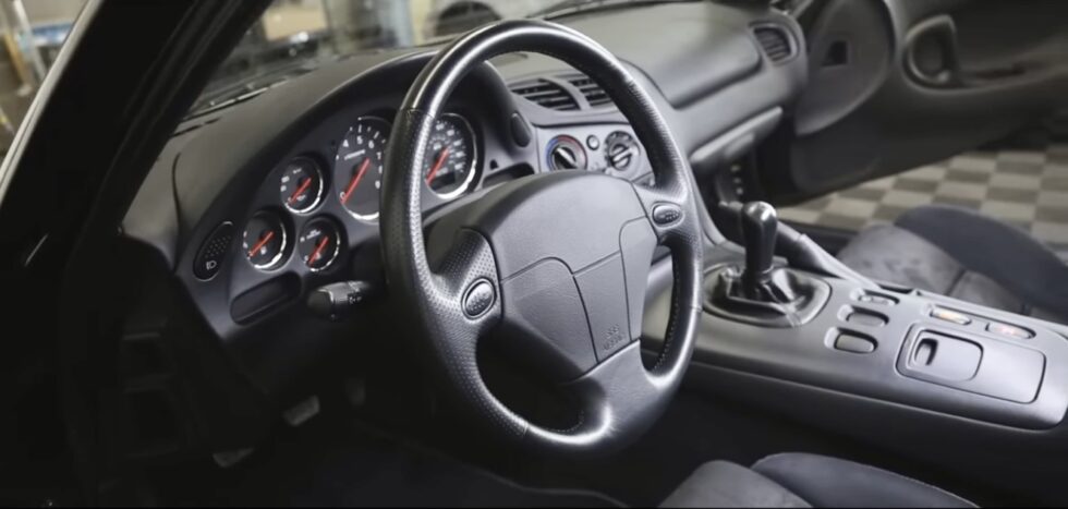 Interior Of The Mazda RX-7 After It Was Cleaned