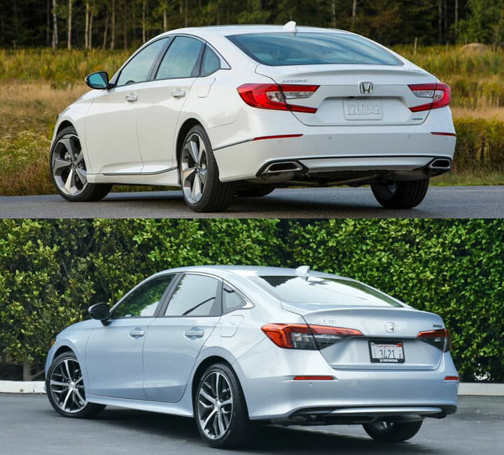 Honda civic vs honda accord back view