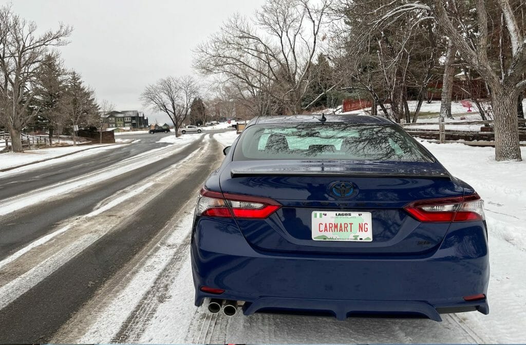 2023 Toyota Camry Hybrid back view -  MotorBiscuit