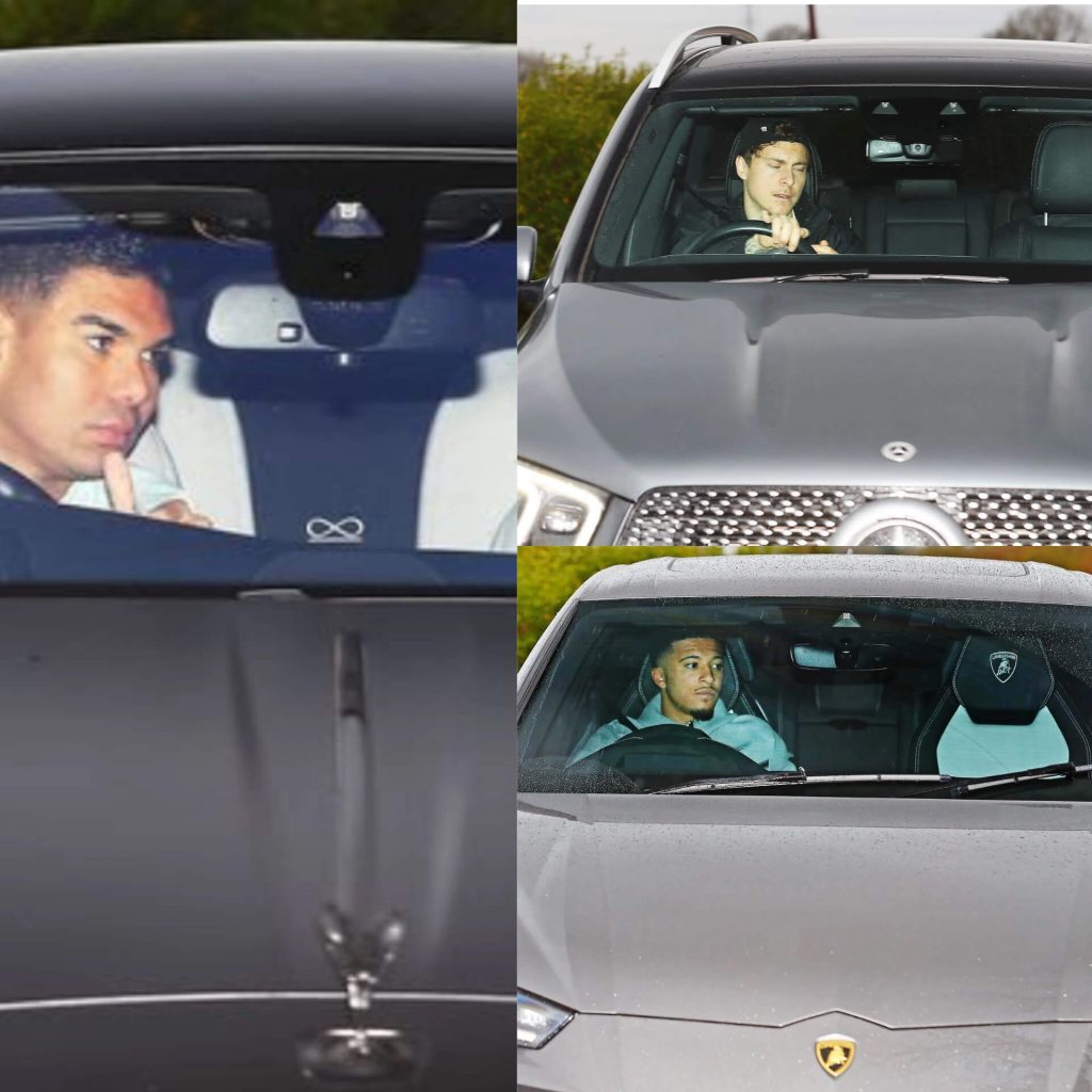 Manchester Utd players arrive training in exotic cars