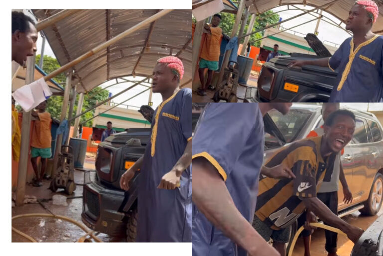 Image showing Nigerian singer Portable with his Brabus G-Wagon at a car wash.