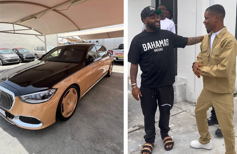 Ola of Lagos Meet Davido, Plan to review his 2023 Maybach S680 Virgil Abloh worth costs $600k