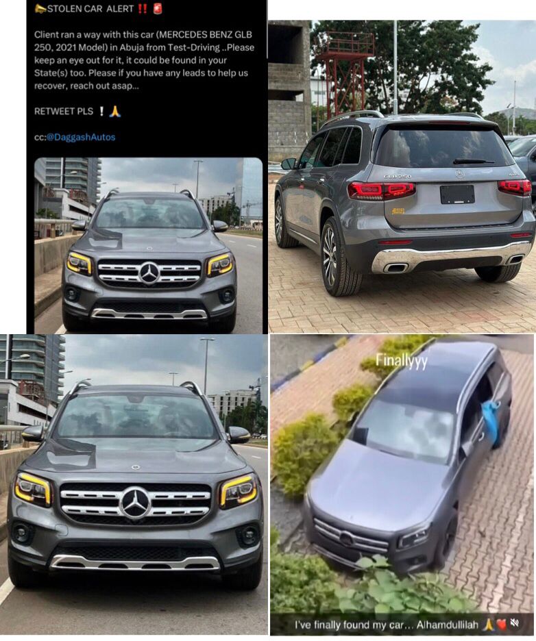 Stolen Mercedes GLB250 recovered