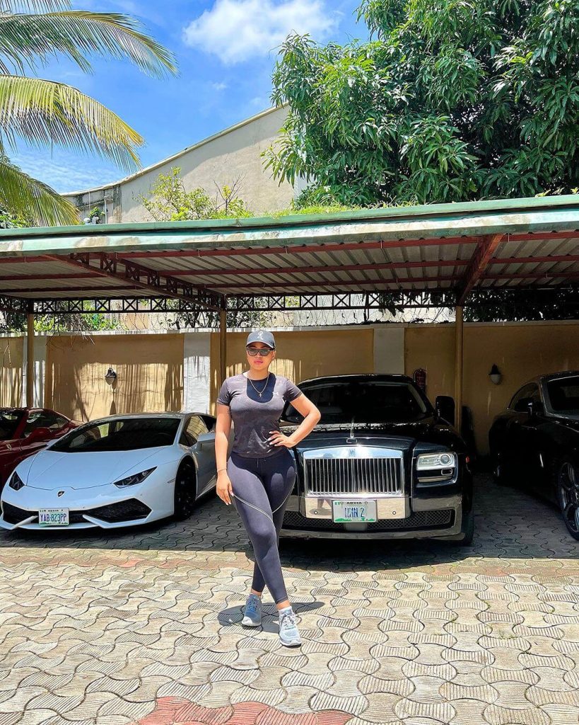 Regina Daniels Shows Off expensive car garrage