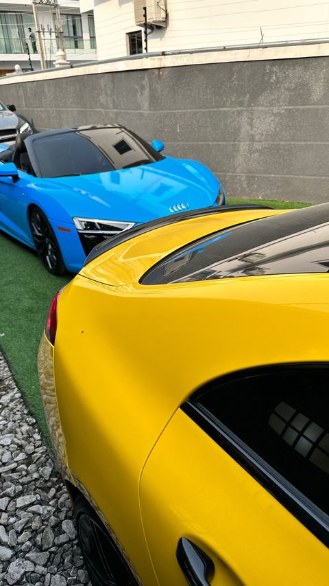 The 2019 Audi R8 Spyder Convertible Quattro worth 250M Naira packed in HABBYFX CEO Garage