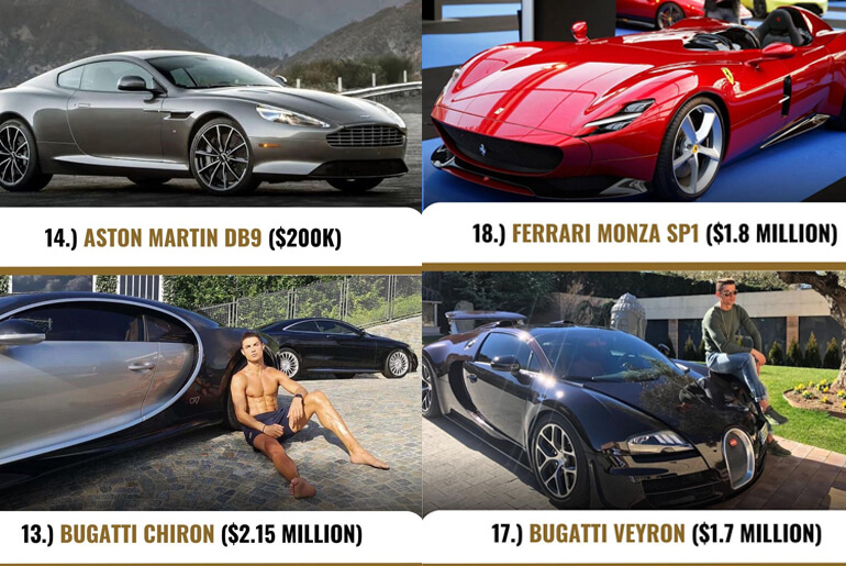 18 Cars Out Of God Knows How Many Cars Cristiano Ronaldo Owns, Estimated To Be 22 Super Cars worth billions