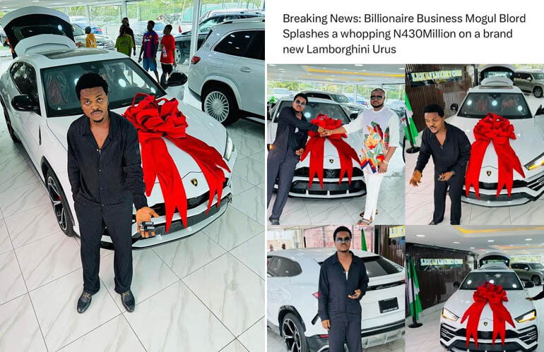 26-year-old B-lord Splashes a whopping N430Million on a brand new 2020 Lamborghini Urus