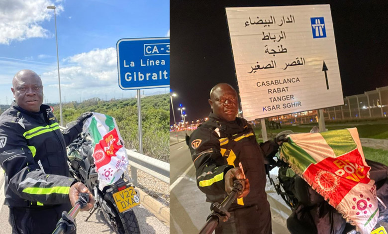 Nigerian man riding ‘okada’ from London to Lagos finally enters Africa