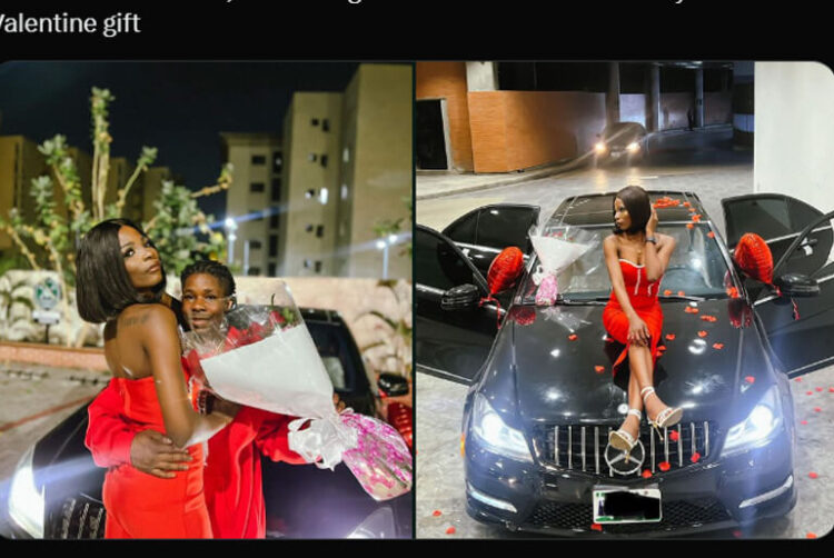 James Brown’s sister, Gracious gets a Mercedes Benz from her boyfriend as Valentine gift