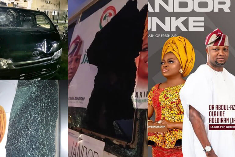 How Thugs Attack Funke Akindele-Jandor Convoy At Badagry Lagos