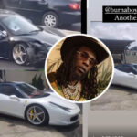 Burna boy Repair and repaint his crashed Ferrari, now looks like brand new