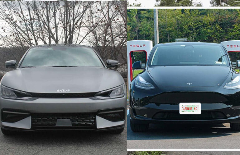 A drive of sporty electric SUVs from Tesla Model Y cost ₦46.2 million and Kia EV6 cost ₦28.7 million