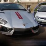 A Honda Civic was transformed into a Lamborghini Aventador replica named 'Silver Shark'