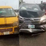 As Toyota Rush and Korope Mini Bus Collide On Lagos Road