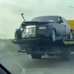 Badly damaged N200 million Rolls-Royce Ghost Spotted on a Tow truck in Lagos