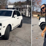 Big Baller Singer Flavour shows off his super fine white Rolls Royce Cullinan worth millions of Naira